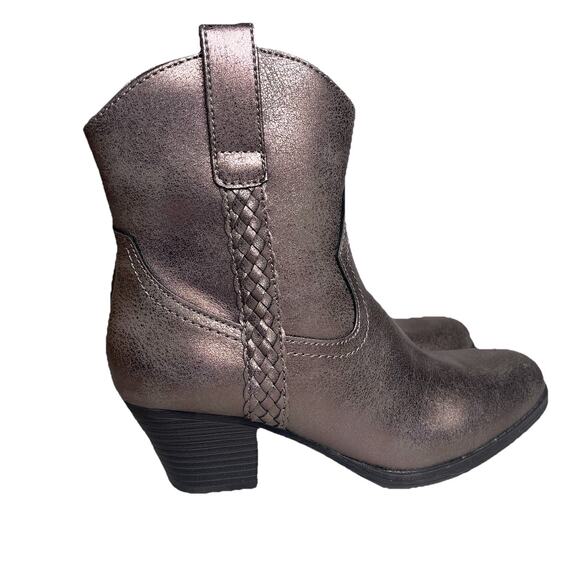 Frye and Co Daxx Stacked Heel Cowboy Boots Platinum Western Shoes Women's 6.5 - Picture 3 of 14